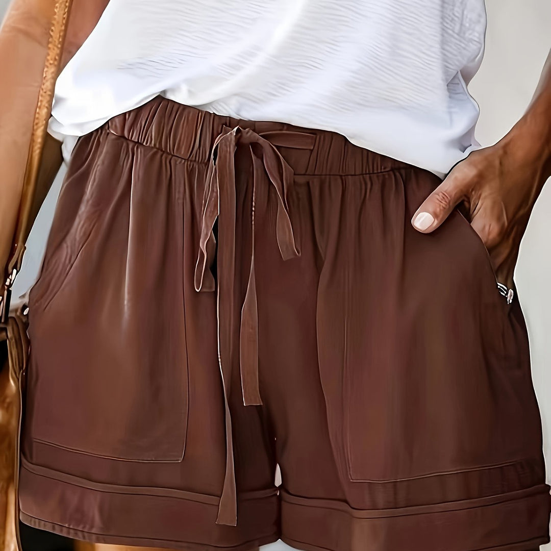 Women's Drawstring Shorts with Relaxed Fit and Adjustable Waistband