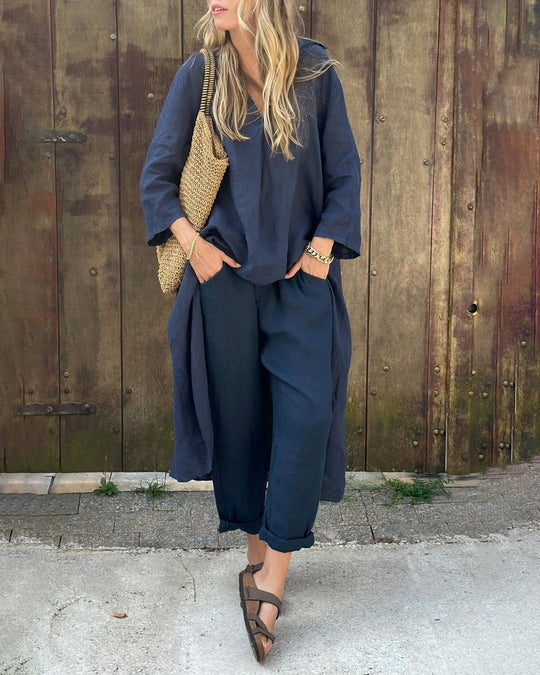 Women's Two-Piece Set with Lightweight Fabric and Flattering Cut