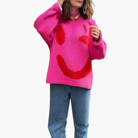 Women’s Jumper with Crew Neck and Cable Knit