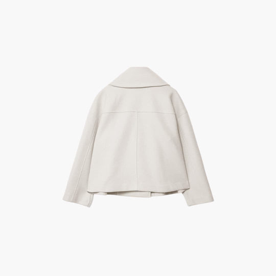 Women’s cropped jacket with double-breasted front and wide lapels