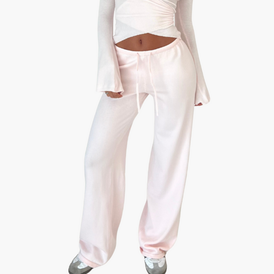 Women’s two-piece set with wrap top and trousers