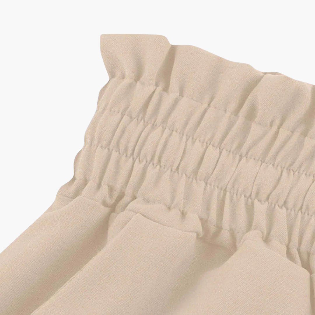 Women’s Wide-Leg Trousers with High Waist and Elastic Waistband