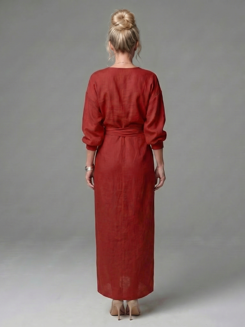 Olympia | Diagonal Drape Maxi Dress