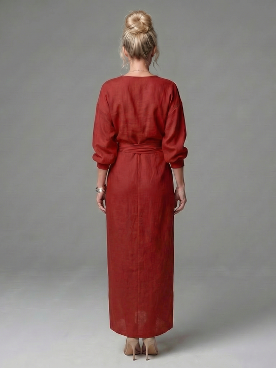 Olympia | Diagonal Drape Maxi Dress