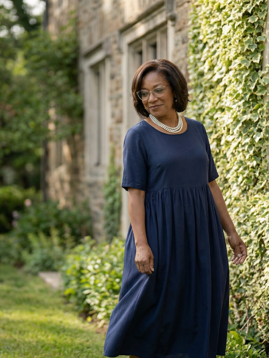 Ciren | Simple Gather Midi Dress