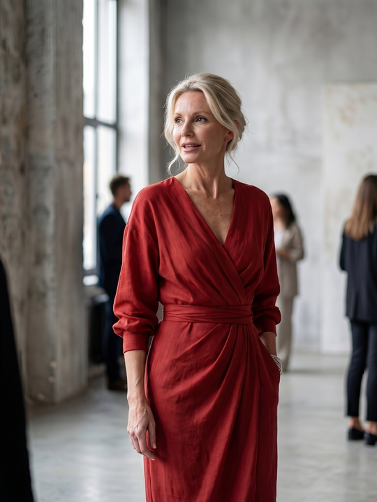 Olympia | Diagonal Drape Maxi Dress