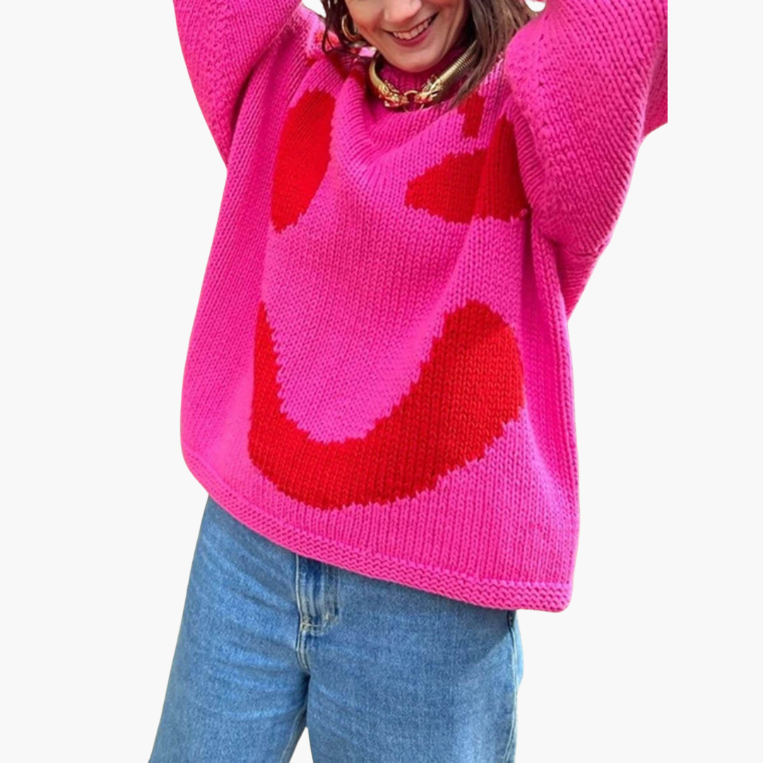 Women’s Jumper with Crew Neck and Cable Knit