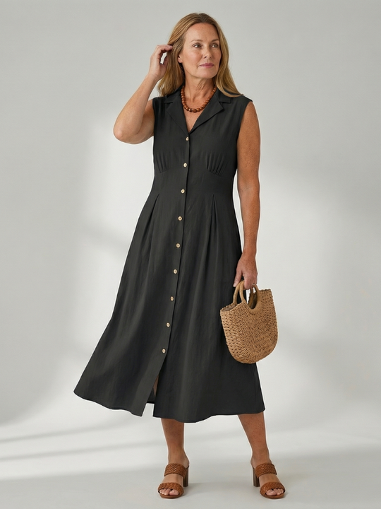 Celyn | Stack Button Midi Dress
