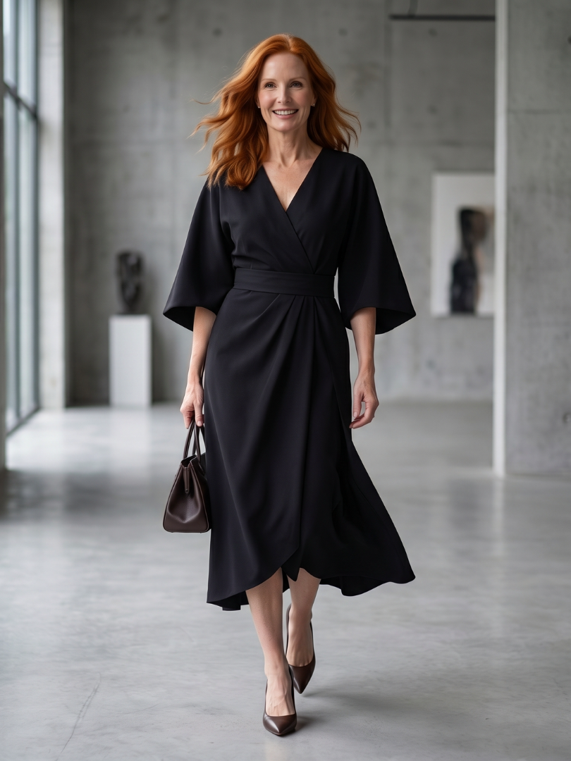 Beryl | Sculpted Waist Panel Midi Dress