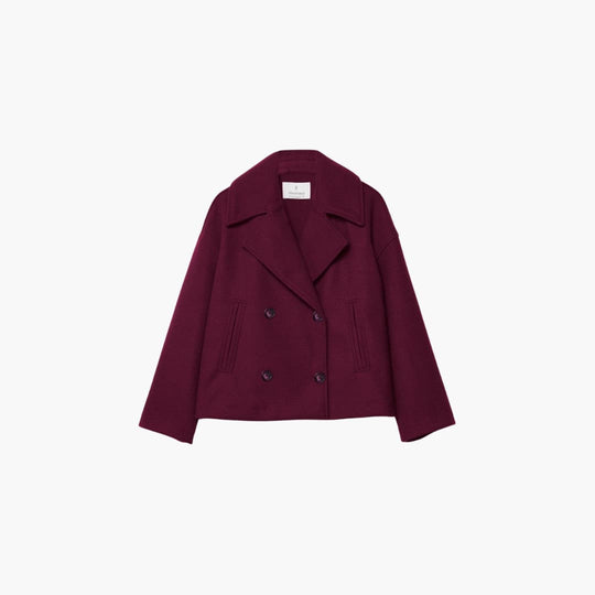 Women’s cropped jacket with double-breasted front and wide lapels