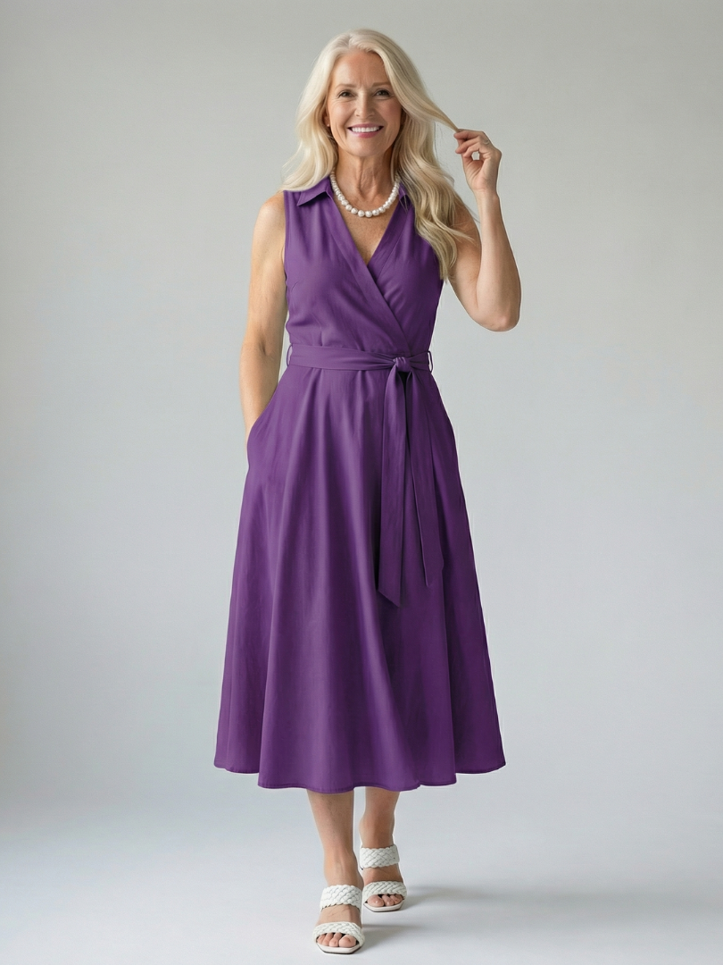Ziven | Relaxed Drape Midi Dress