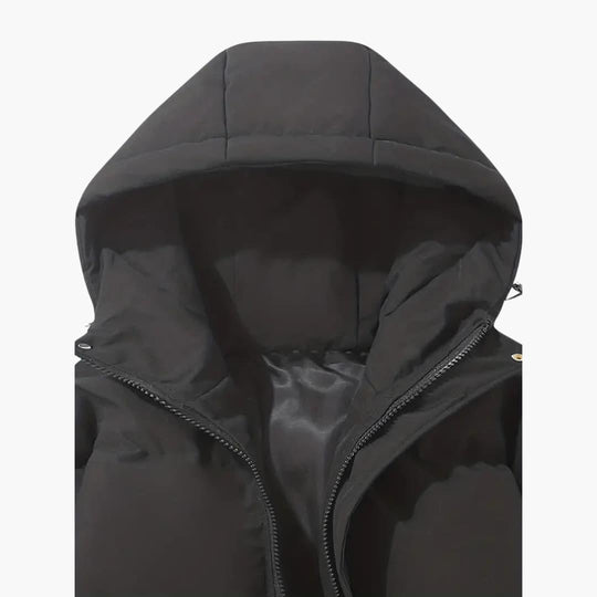 Women’s Puffer Jacket with Quilted Design and Hood