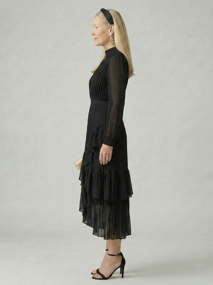 Aris | Fluid Drape Midi Dress