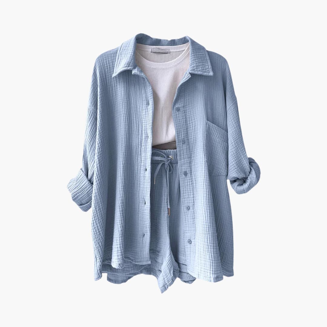 2-Piece Set for Women - Relaxed Fit Shirt and Shorts - Made by Jessica