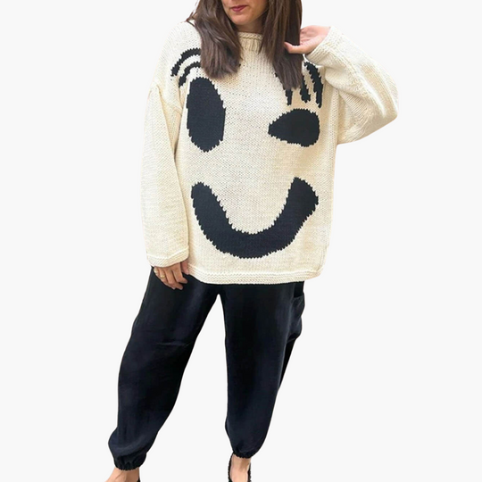 Women’s Jumper with Crew Neck and Cable Knit