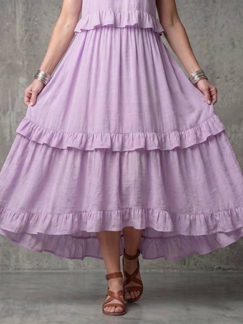 Katia | Tiered Ruffle Halter Maxi Dress