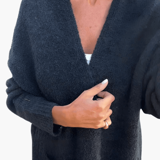Women’s Longline Cardigan with Long Sleeves and Relaxed Fit