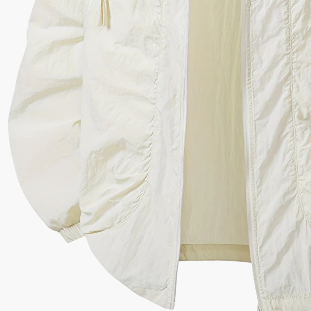 Unisex Windbreaker Jacket with Hood and Zippered Pockets