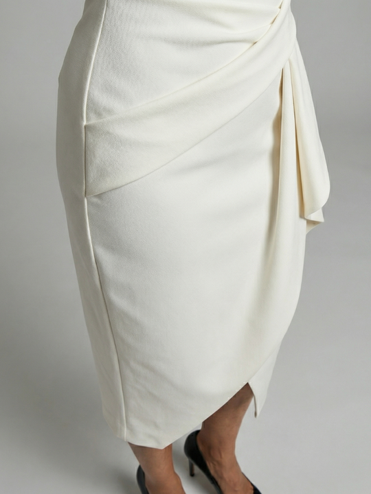Oriel | Asymmetric Drape Midi Dress