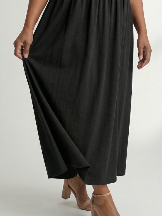 Ciren | Simple Gather Midi Dress