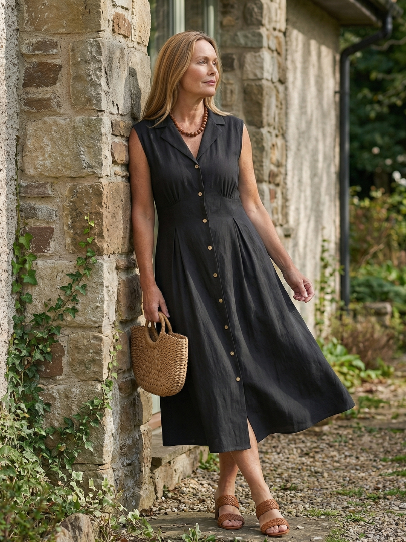 Celyn | Stack Button Midi Dress