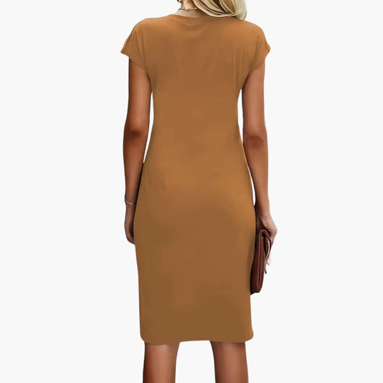 Women’s Sleeveless V-Neck Tank Top with Pleated Front