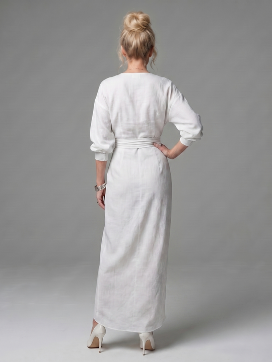 Olympia | Diagonal Drape Maxi Dress