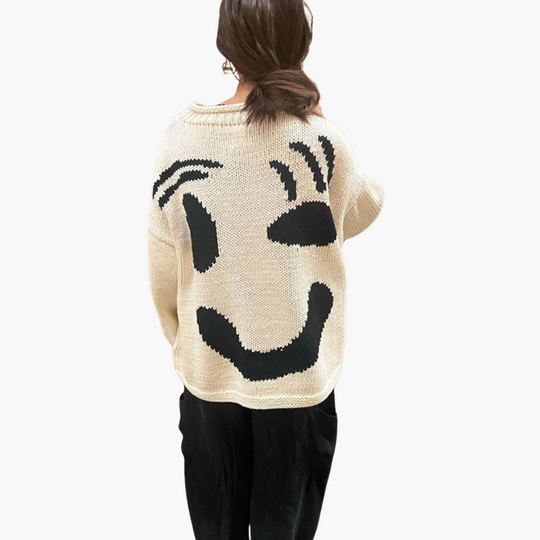 Women’s Jumper with Crew Neck and Cable Knit
