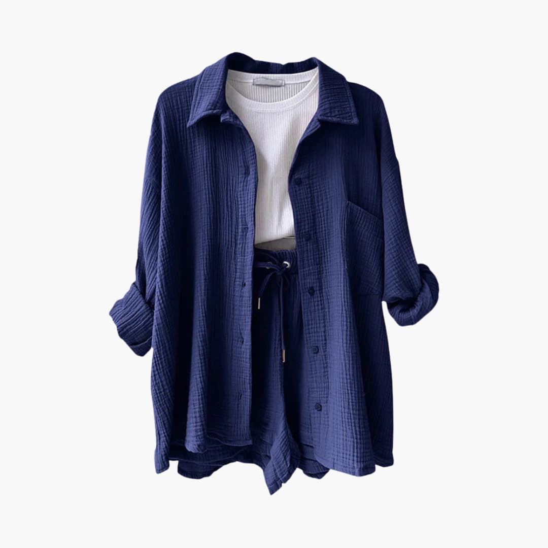 2-Piece Set for Women - Relaxed Fit Shirt and Shorts - Made by Jessica