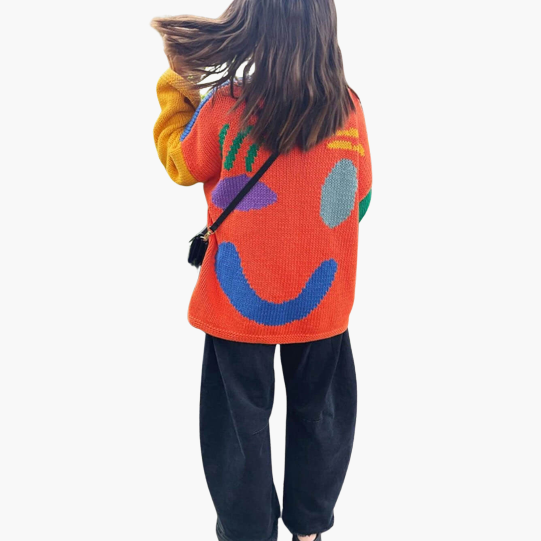 Women’s Jumper with Crew Neck and Cable Knit