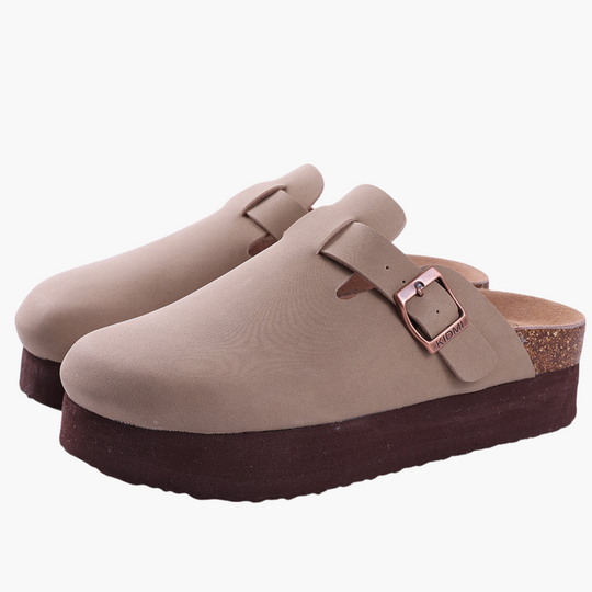 Women's Clogs with Slip-On Design and Buckle Detail