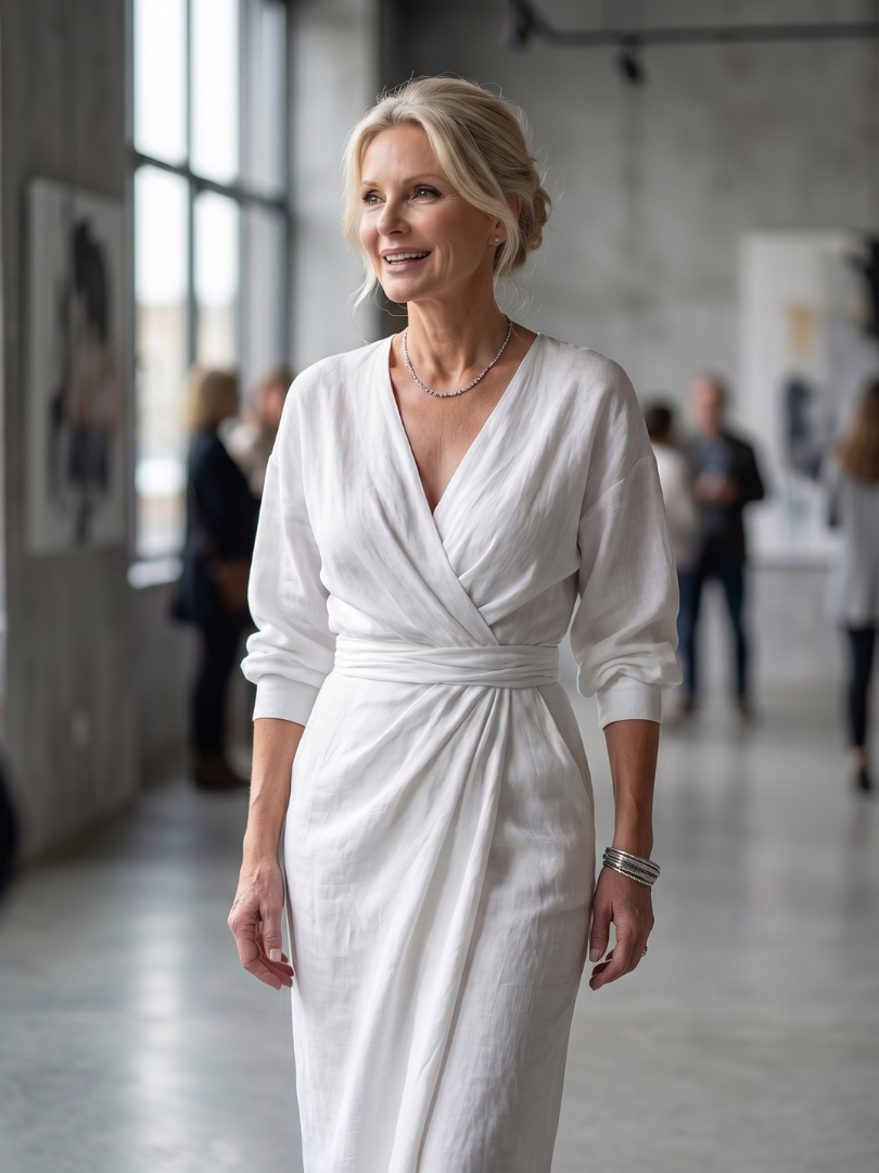 Olympia | Diagonal Drape Maxi Dress