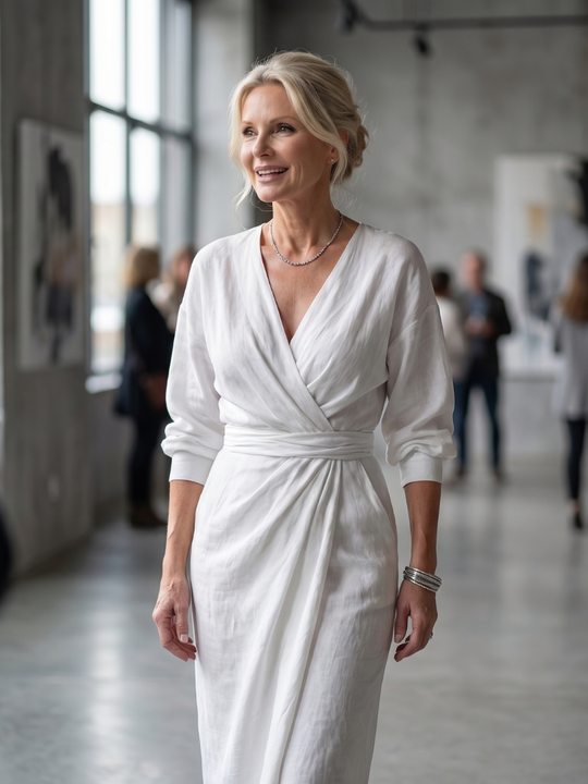Olympia | Diagonal Drape Maxi Dress