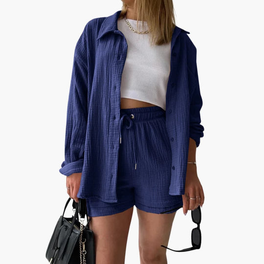 2-Piece Set for Women - Relaxed Fit Shirt and Shorts - Made by Jessica