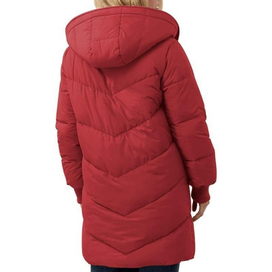Women’s Hooded Puffer Coat with Fleece Lining and Slim Fit