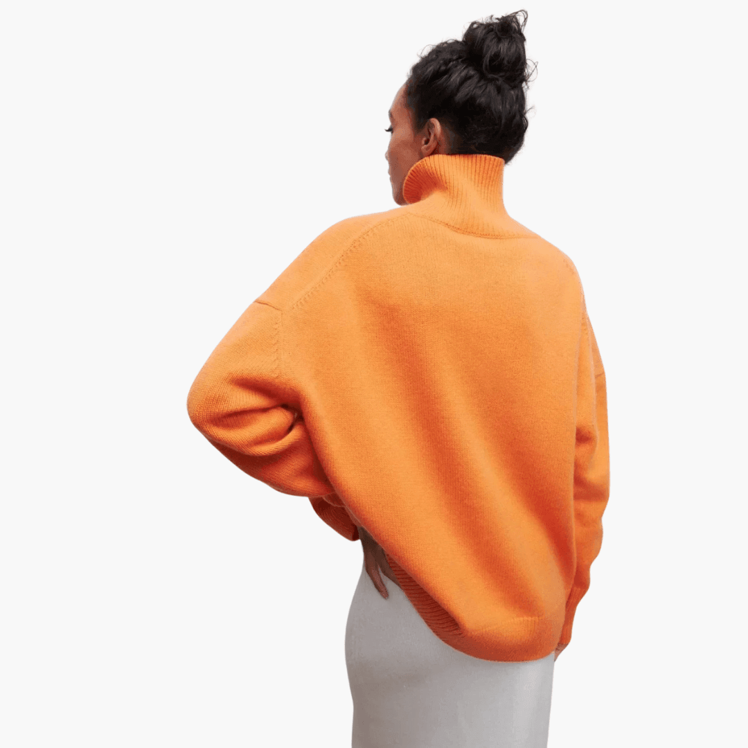 Women's Ribbed Turtleneck Jumper with Long Sleeves and Fitted Silhouette