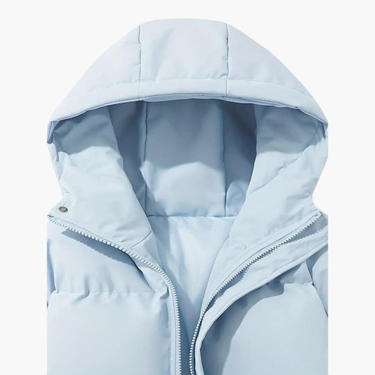 Women’s Puffer Jacket with Quilted Design and Hood
