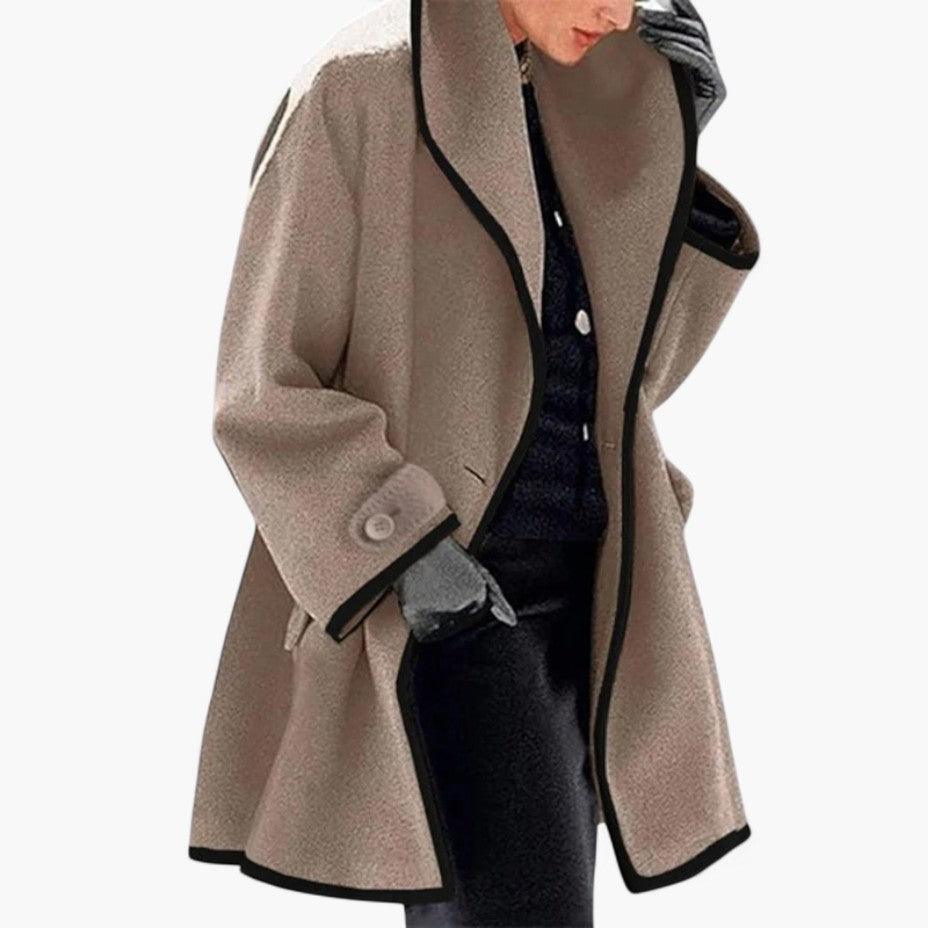 Women’s Spring Coat with Button Fastening and Shaped Fit
