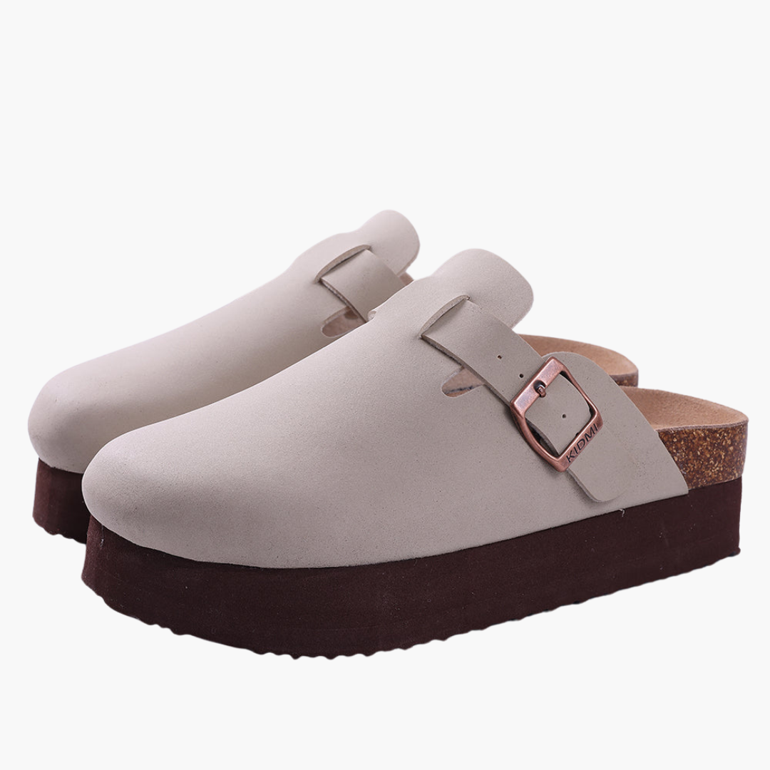 Women's Clogs with Slip-On Design and Buckle Detail