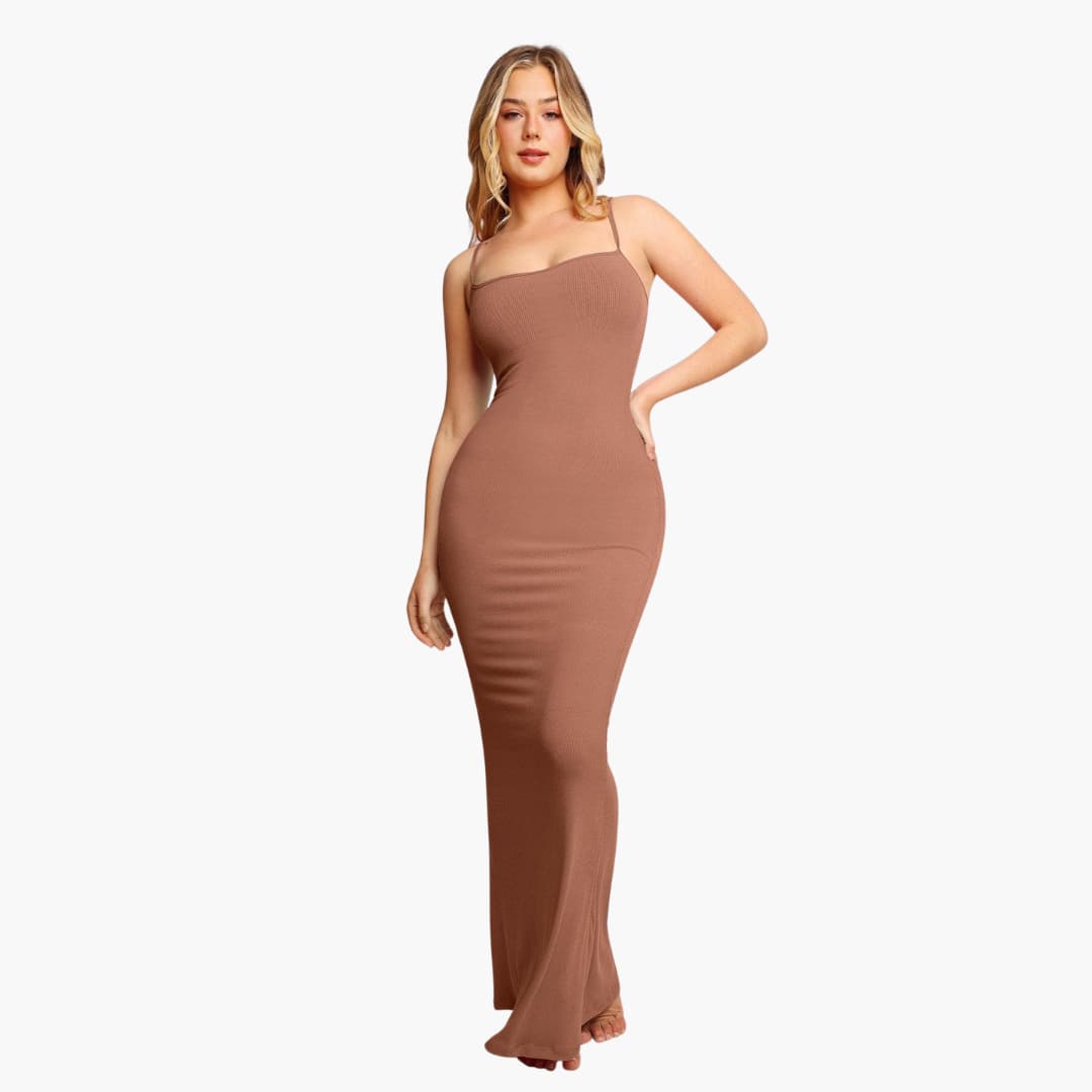 Women’s Bodycon Maxi Dress with Straps and Shaping