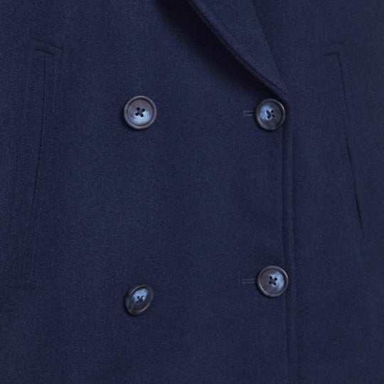 Women’s cropped jacket with double-breasted front and wide lapels