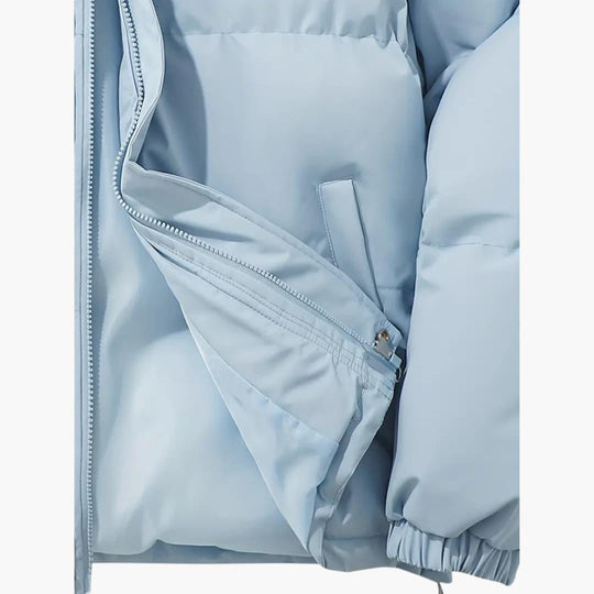 Women’s Puffer Jacket with Quilted Design and Hood