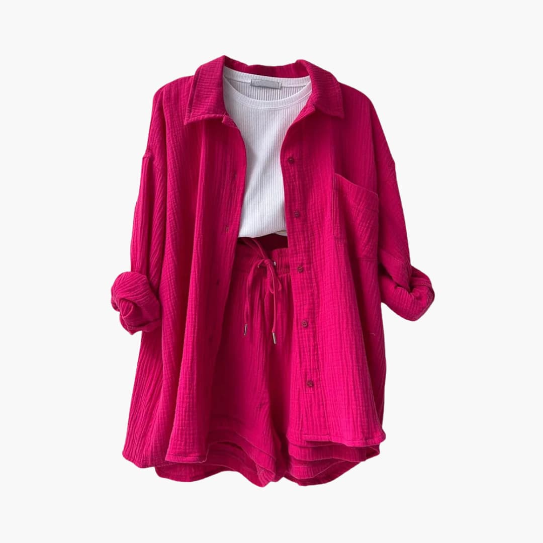 2-Piece Set for Women - Relaxed Fit Shirt and Shorts - Made by Jessica