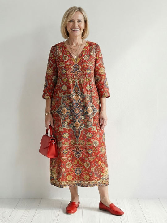 Carter | Ease Patchwork Midi Dress