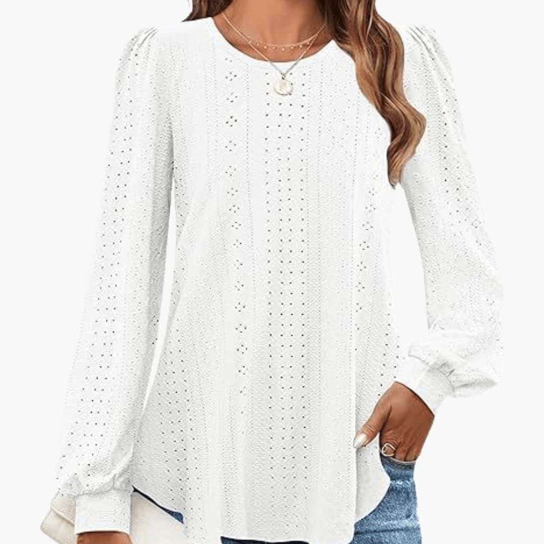 Casual Lantern Top for Women - Loose Fit, Elegant Sleeves - Made by Jessica