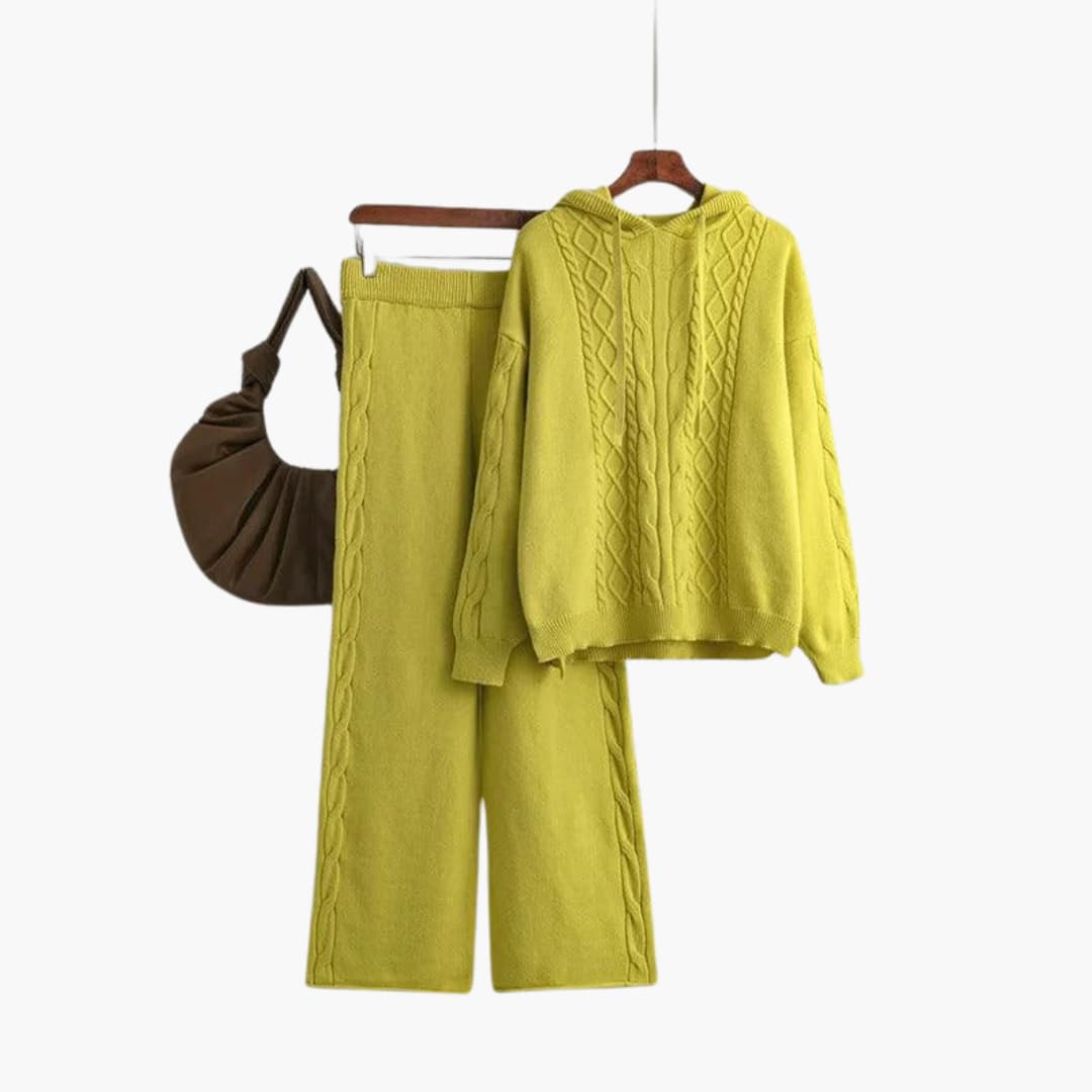 Women’s Lounge Set with Oversized Hoodie and Matching Wide-Leg Trousers