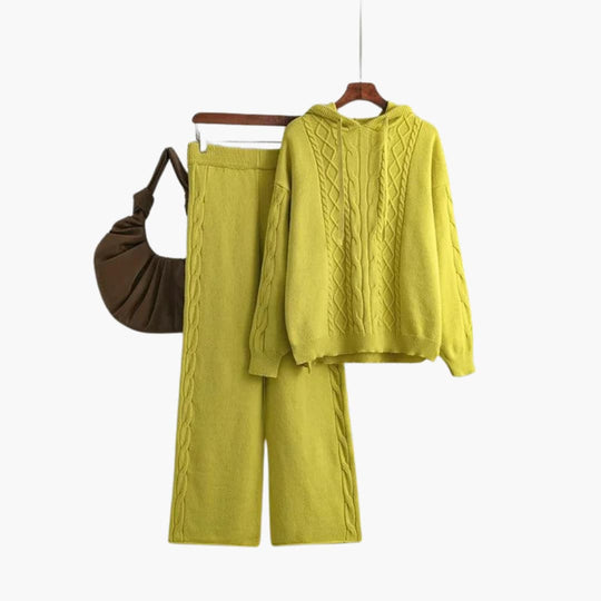 Women’s Lounge Set with Oversized Hoodie and Matching Wide-Leg Trousers