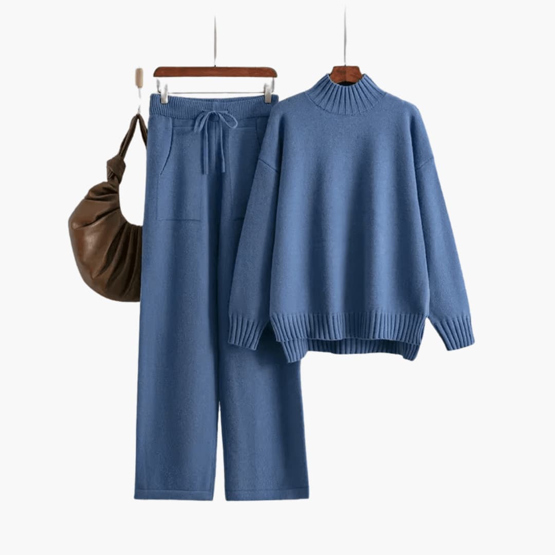 Cozy Ribbed Turtleneck Knit Set