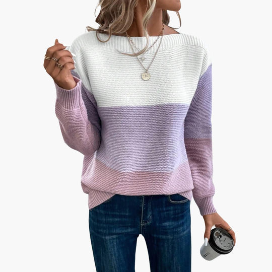 Women’s Ombre Knit Jumper with Long Sleeves and Pullover Style