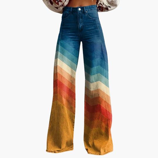 Women's Trousers with High Waist and Back Pockets